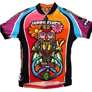 World Jersey Colorful Hippy Chick Cycling Jersey M